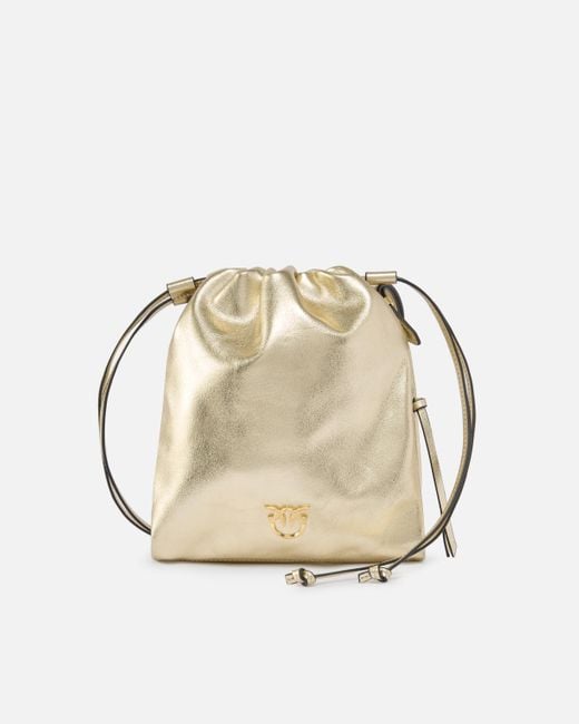 Borsa A Spalla Mini Slouchy Bag di Pinko in Natural