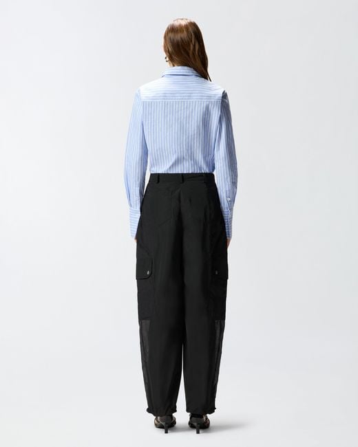Pinko Black Workwear Trousers With Sheer Inserts