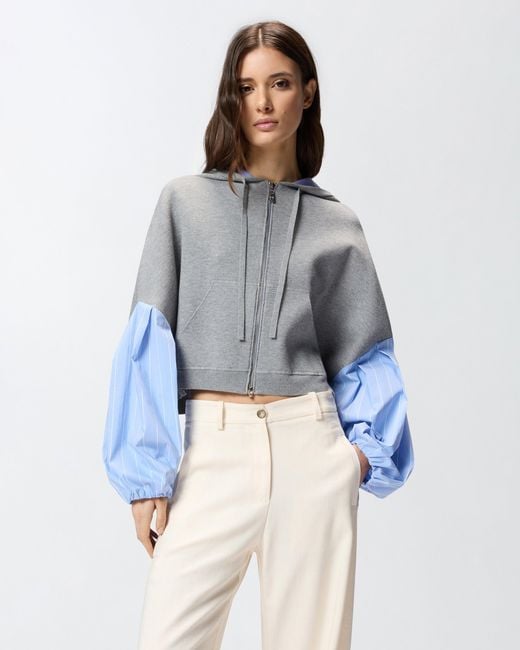 Pinko Blue Sweatshirt With Shirt Insert