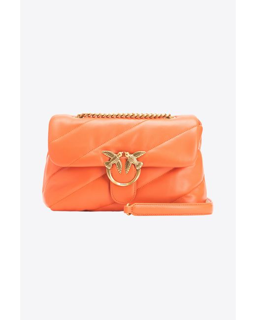 Pinko Orange Classic Love Bag Puff Maxi Quilt