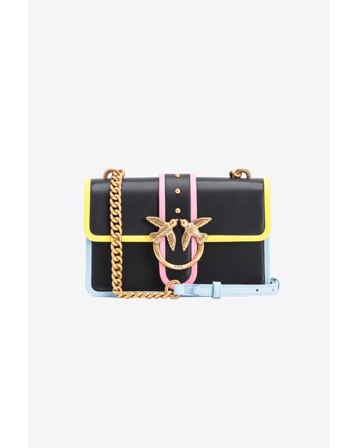 Pinko Multicolor Mini Love Bag One In Leather With Multicoloured Edging