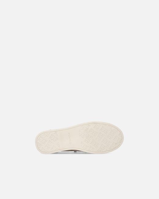 Pinko White Suede Moccasins With Jewel Details