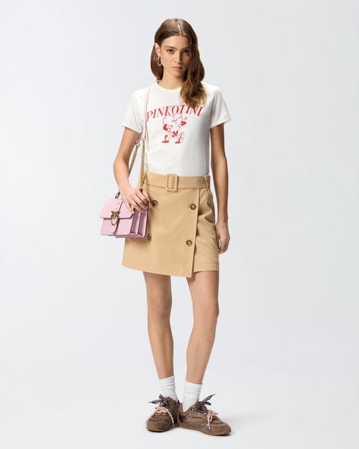 Pinko White T-Shirt With Heart And Tini Print