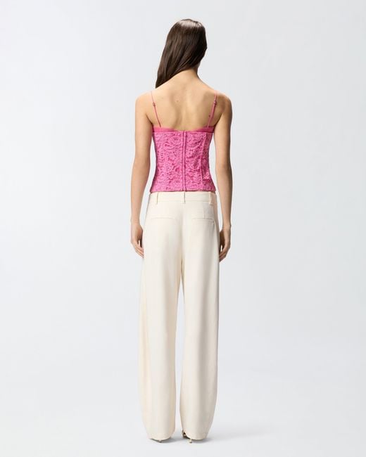 Pinko Pink Lace Bustier Top