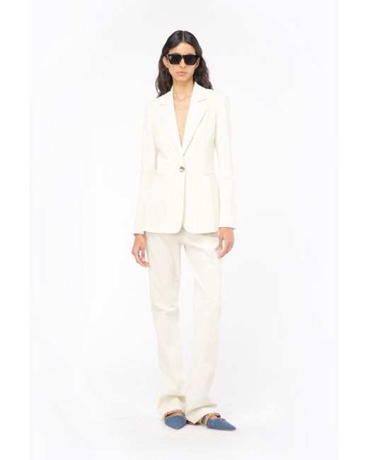 Pinko White Flared Tricotine Trousers