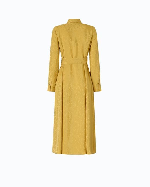 Pinko Yellow Long Shirt Dress With Belt