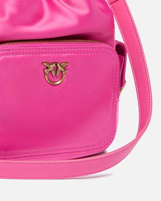 Pinko Pink Small Satin Bucket Bag