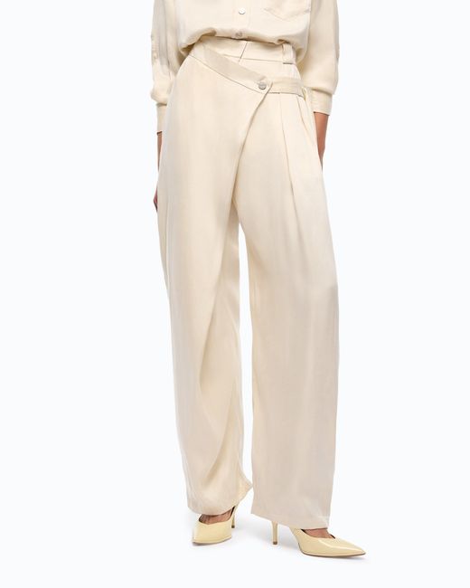Pinko White Carrot-Fit Wrap Trousers