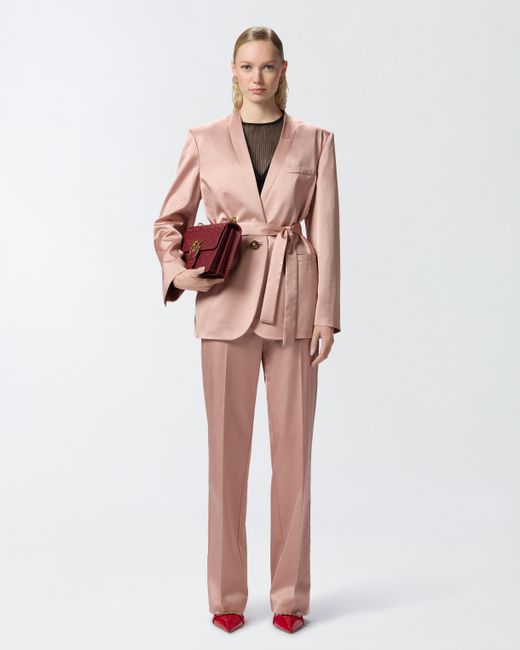 Pinko Pink Special-occasion Satin Blazer With Belt