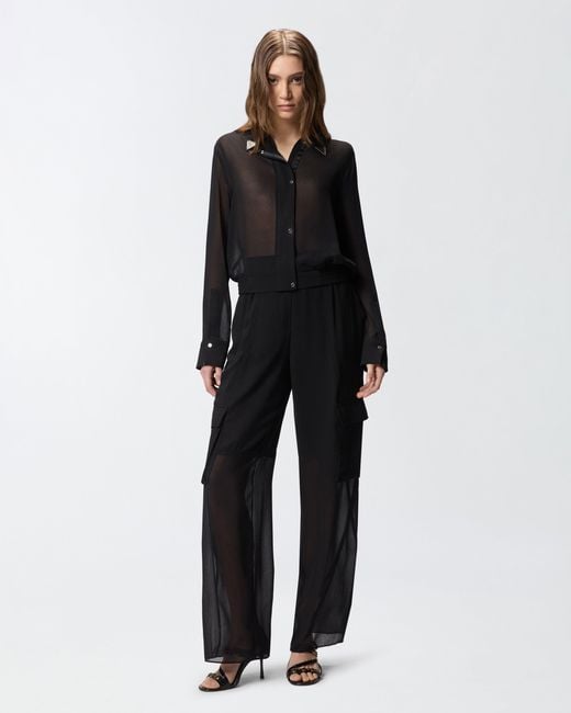 Pinko Black Lightweight Trousers With Cargo Pockets