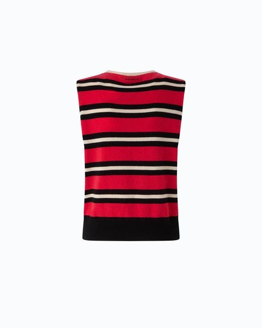 Pinko Red Wool And Cashmere Vest