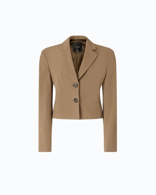 Pinko Natural Slim-Fit Cropped Blazer