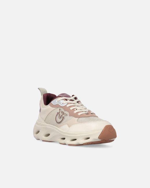 Pinko White Sneakers With Love Birds Logo