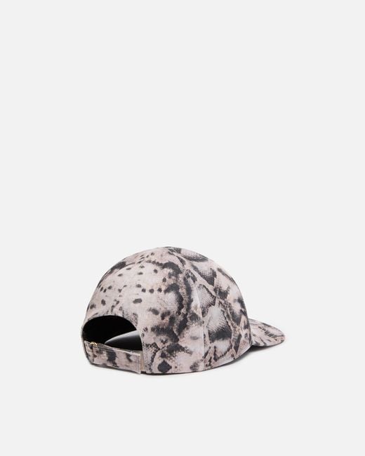 Pinko White Cap With Peak And Snake Print