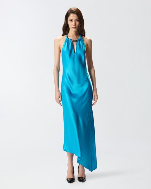 Pinko Blue Long Dress With Open Back