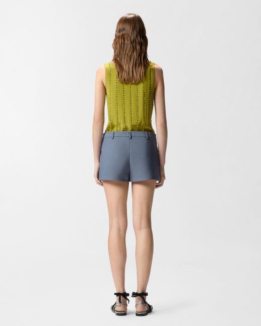 Pinko Blue Shorts With Topstitching