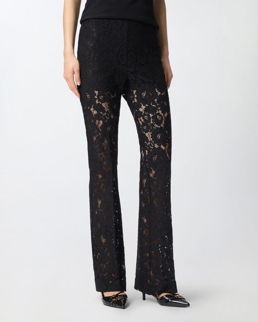 Pinko Black Flared Lace Trousers