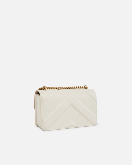 Pinko Natural Love Bag Mini Chevron-quilted Nappa Leather Crossbody Bag