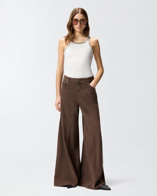 Vaqueros Con Pernera Extrancha Pinko de color Brown