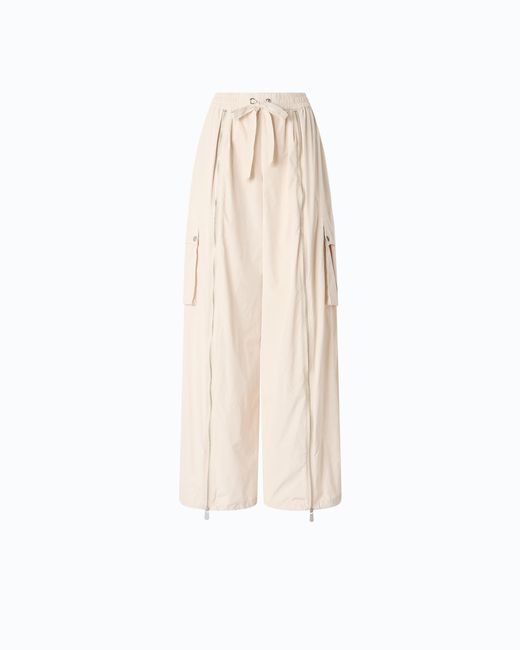Pinko White Palazzo Trousers With Zip And Cargo Pockets