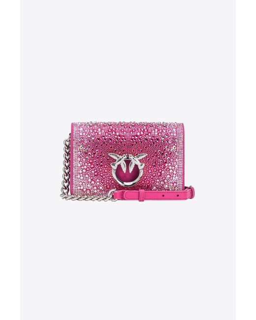 Pinko Pink Galleria Full-Rhinestone Mini Love Bag Click