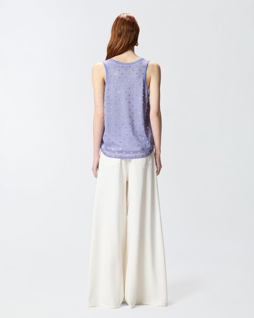 Pinko Purple Mesh Vest Top With Mirror Detail