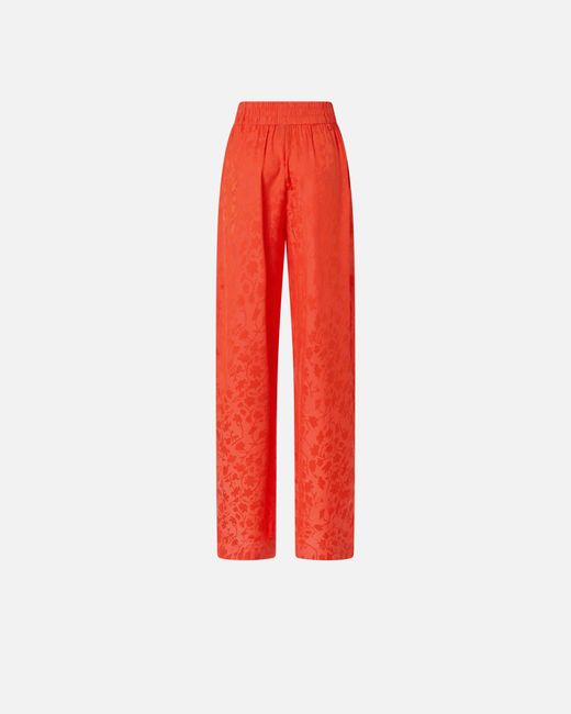Pinko Red Floral Jacquard Trousers