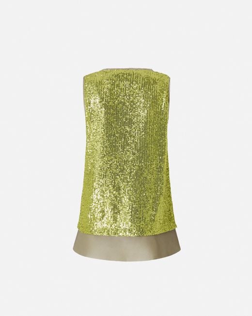 Pinko Green Fully Sequinned Vest Top
