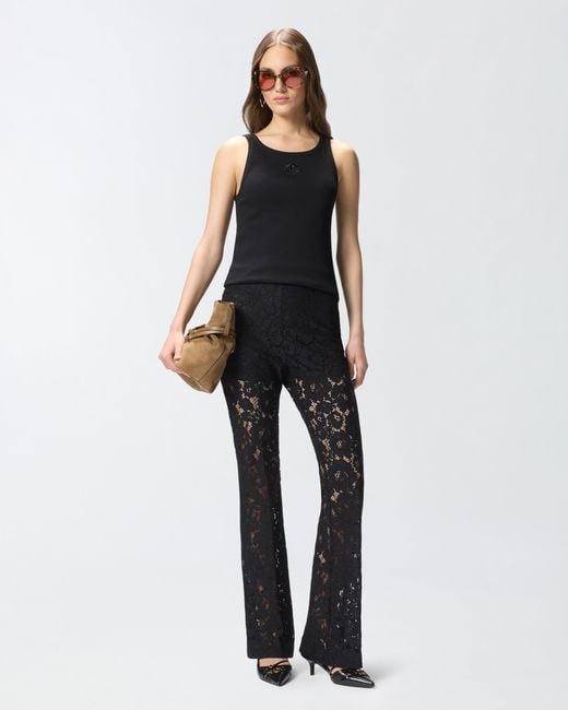 Pinko Black Flared Lace Trousers