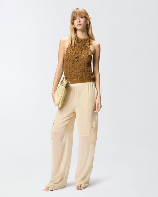 Pinko White Lightweight Trousers With Cargo Pockets