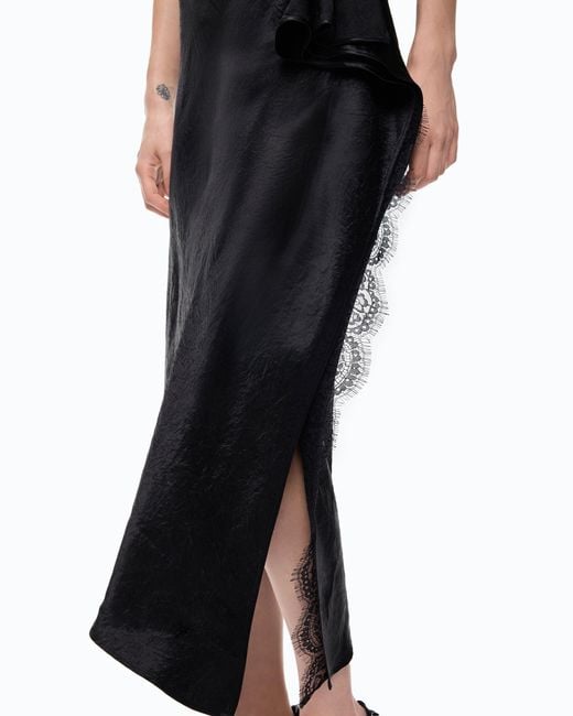 Pinko Black Asymmetric Midi Skirt