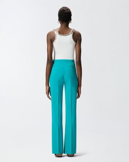 Pinko Blue Trousers With Pressed Pleat Detail