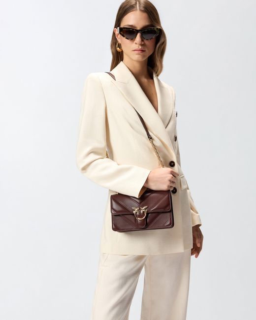 Pinko White Mini Love Bag One Shoulder Bag