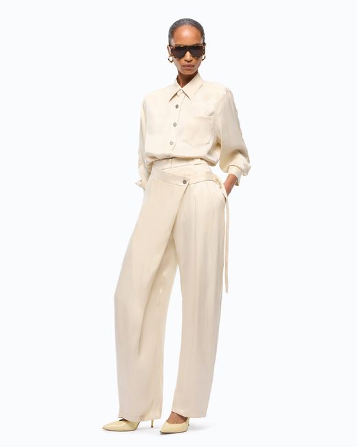 Pinko White Carrot-Fit Wrap Trousers