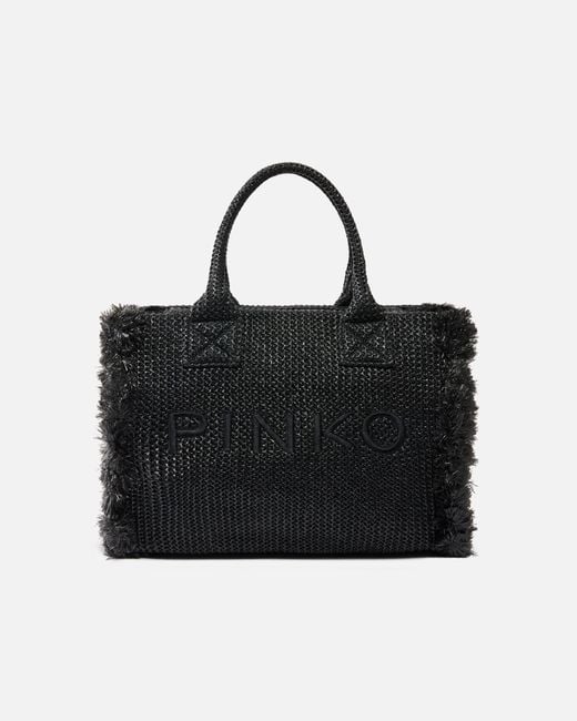 Pinko Black Medium Beach Shopping Tote