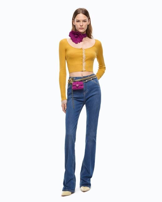 Pinko Blue Flare-Fit Five-Pocket Jeans