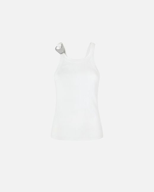Canotta A Costine Con Fibbia Reimagine X Patrick Mcdowell, Bianco Brill di Pinko in White