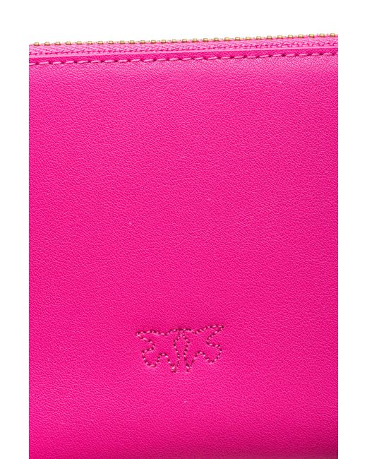Pinko Pink Square Leather Zip-around Purse