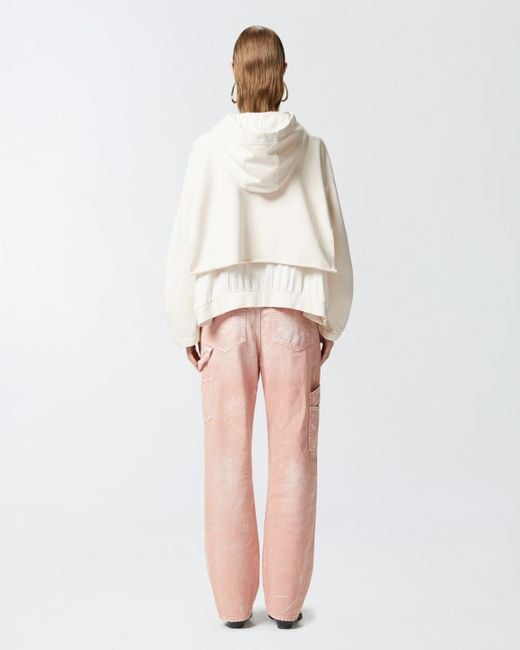 Sudadera Oversize Con Detalles De Sarga Pinko de color White