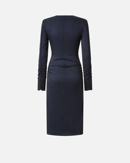 Pinko Blue Midi Dress With Metal Hooks