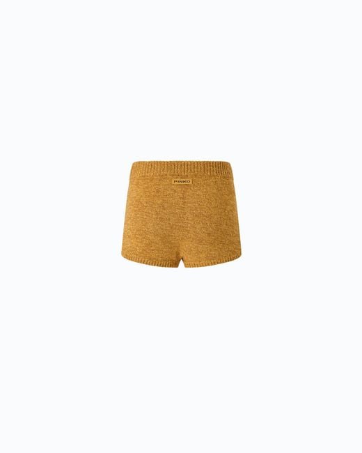 Pinko White Fully Rhinestoned Wool-Blend Shorts