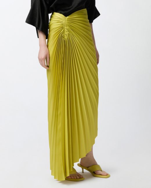 Pinko Multicolor Pleated Skirt With Asymmetric Hem