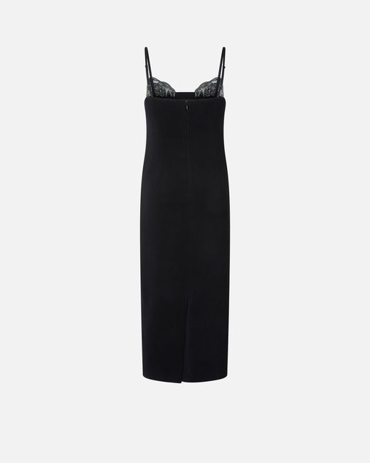Pinko Black Slim-Fit Midi Dress With Jewel Embroidery