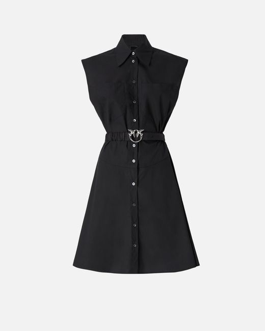 Pinko Black Shirt Dress With Love Birds Belt