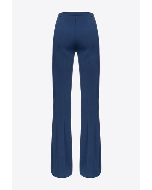 Pinko Blue Flared Stretch Technical Trousers