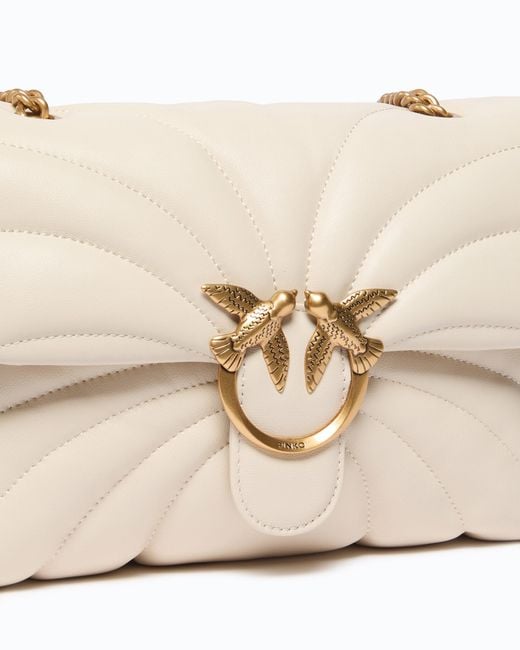 Pinko Natural Love Bag Puff Large Butterfly Quilt Crossbody Bag