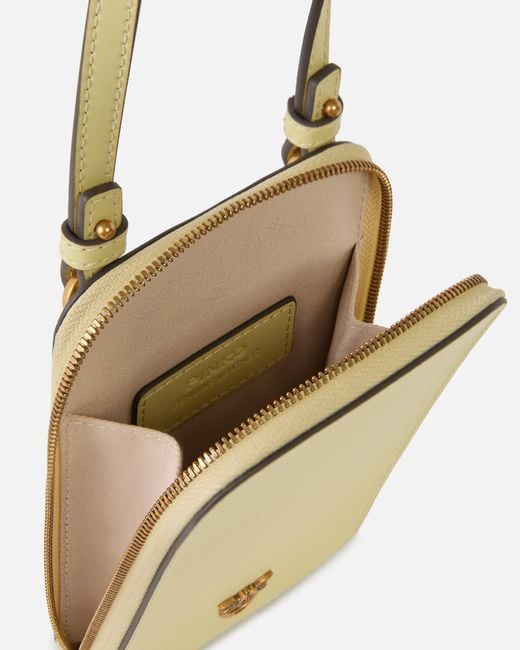 Pinko Metallic Zip-Around Leather Smartphone Case