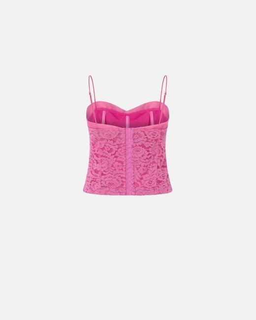 Pinko Pink Lace Bustier Top