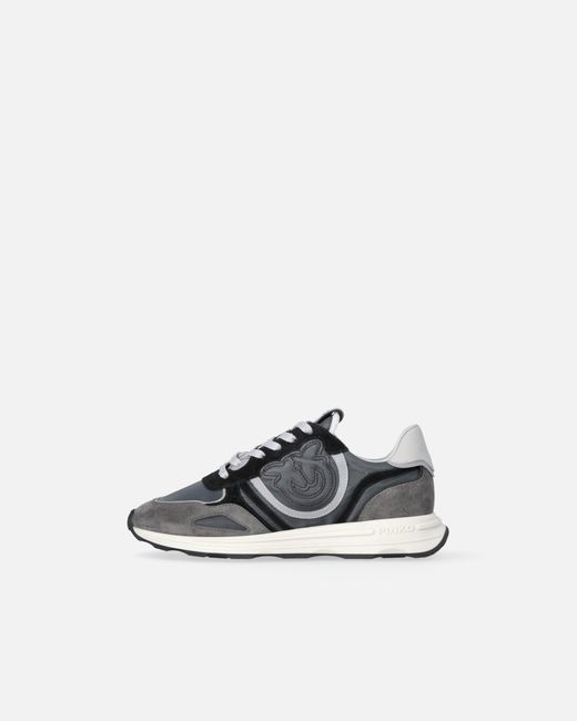 Pinko White Suede Sneakers With Logo