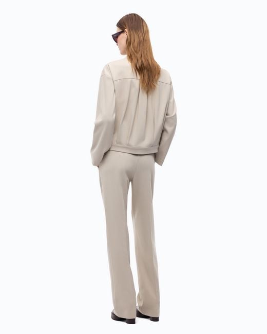 Pinko White Straight-Leg Trousers With Elasticated Waist